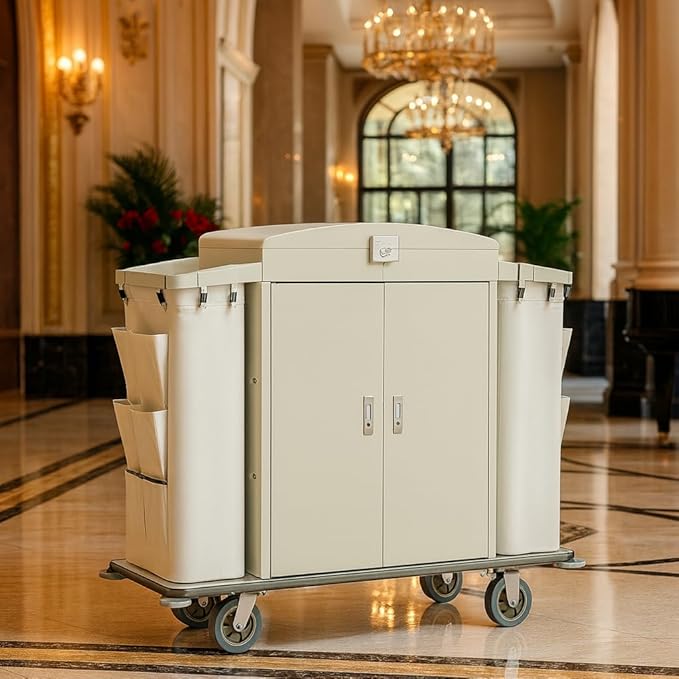 Heavy Duty Metal Housekeeping Janitorial Cart - Image 4