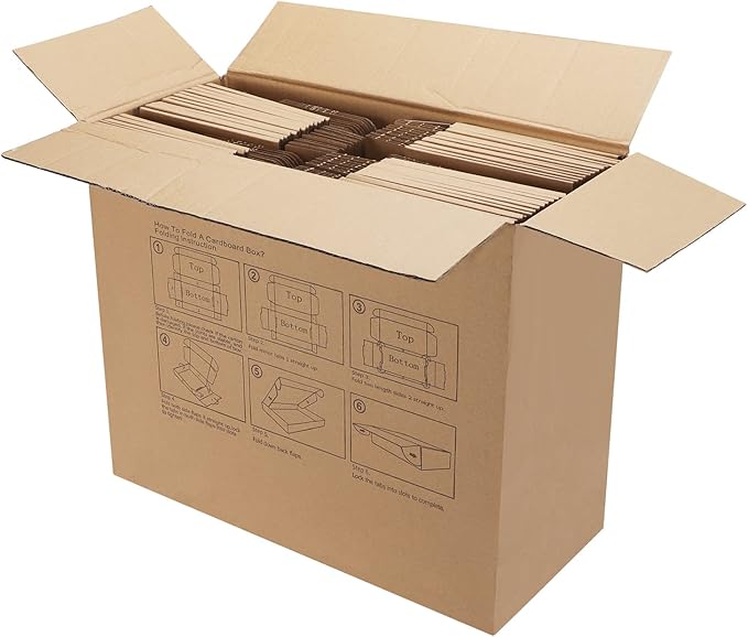 PHAREGE 9x6x2 inch Shipping Boxes Bulk 50 Pack Brown, Tab Lock Tuck Top Mailer - Image 8