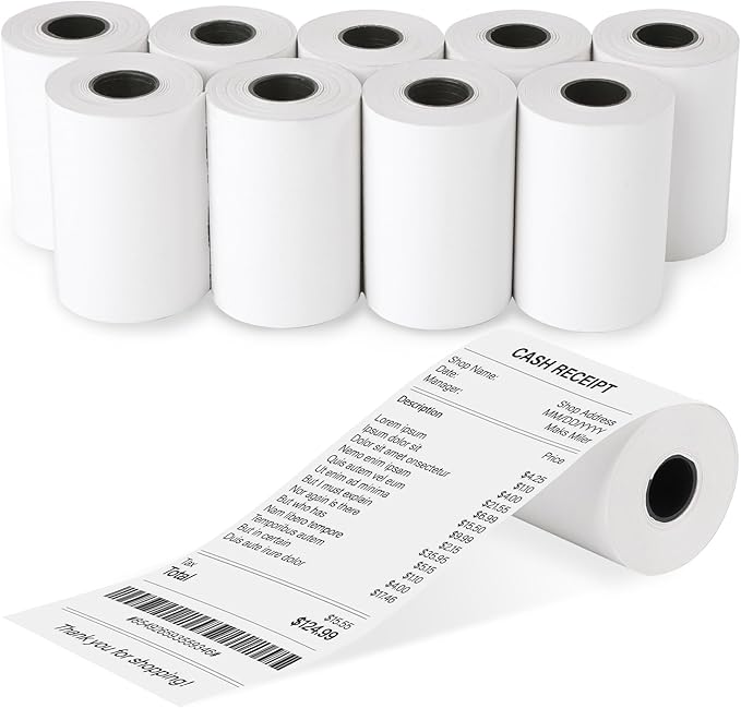 2 1/4 x 50 Thermal Receipt Paper Rolls, POS Cash Register Paper Rolls, BPA Free by lelulebel