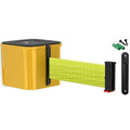 WM412 Retractable Belt Wall Mounted Yellow Crowd Control Barrier and Receiving by Visiontron