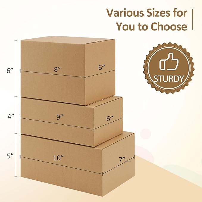 Eupako 8x6x6-Small-Shipping-Boxes-30-Pack-Brown-Corrugated-Box-Mailers - Image 5