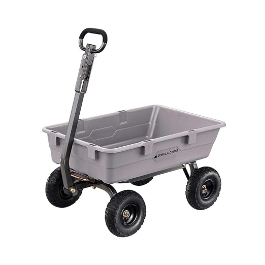 Gorilla Carts Heavy-Duty Poly Dump Cart, 5 Cu Ft Tub, 800 lb Haul Capacity - Image 7