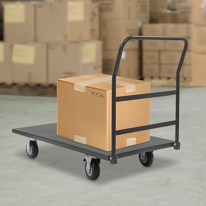 24"x49" Heavy Duty Platform Truck Cart, 2000lbs Capacity Steel Flatbed Cart - Image 9