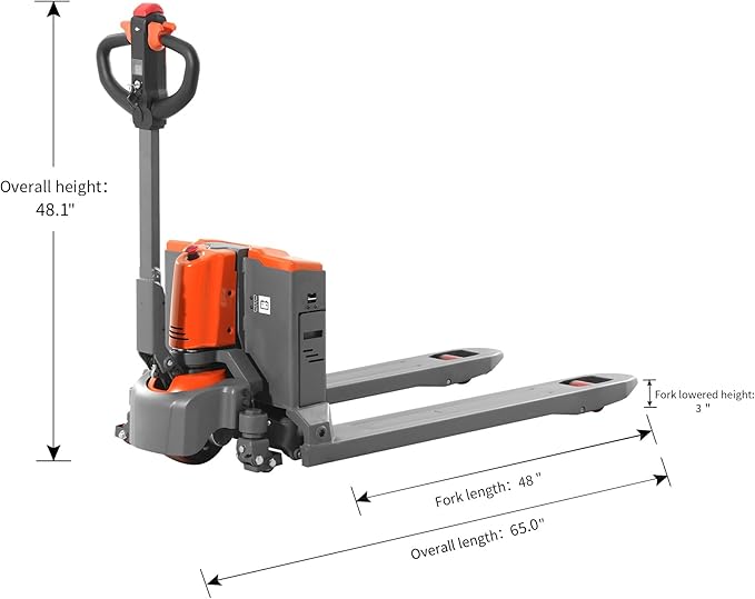 T Tory Carrier Electric Pallet Jack Truck 3300lbs Capacity Lithium Electric - Image 2