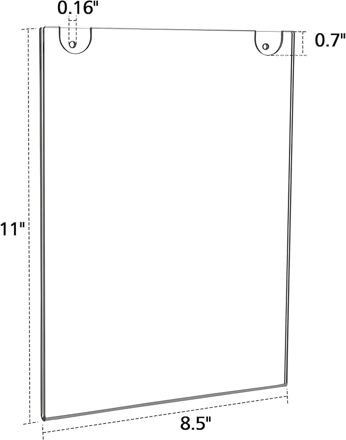 NIUBEE 6 Pack Acrylic Wall Sign Holder 8.5x11 Vertical, Wall Mounted Design - Image 3