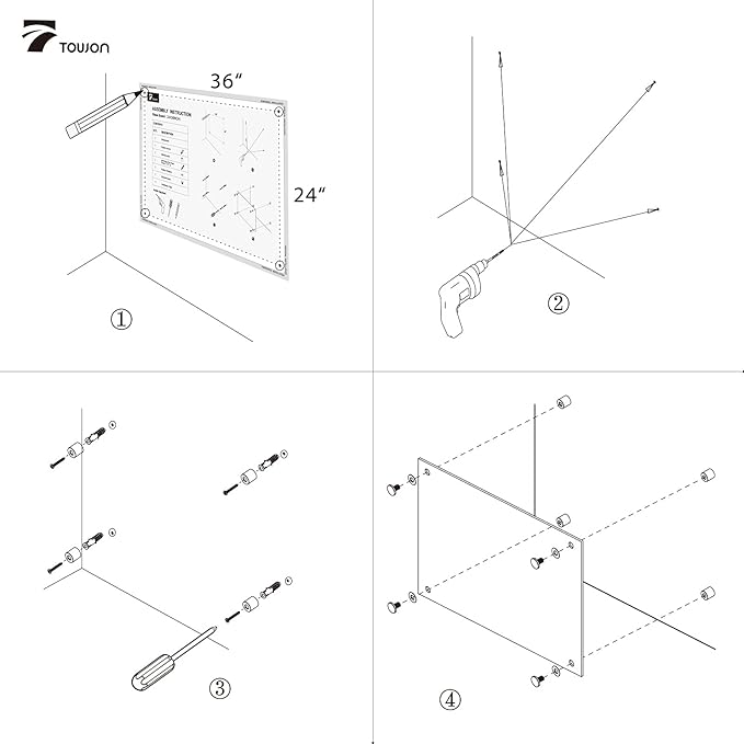 TOWON 36 x 24 Inches Tempered Glass Calendar Dry Erase Board - Image 6