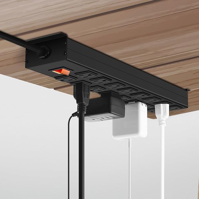 HHSOET Metal 16 Outlet Mountable Power Strip, Wall Mount Garage Workbench Socket - Image 5