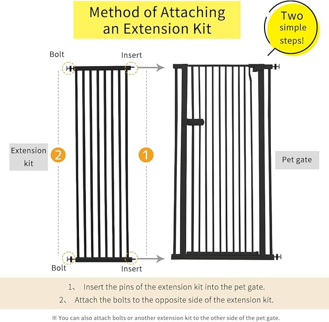 Lumizone Extra Tall Cat Gate Extension Kit 61.02" High Pressure Mounted 2025 - Image 2