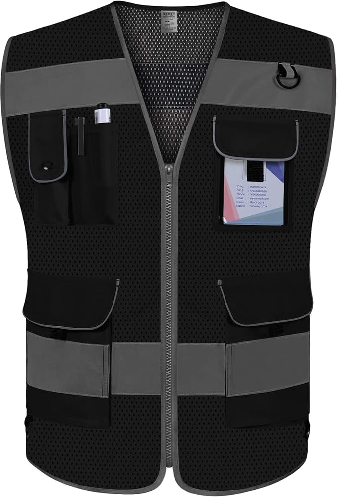 TCCFCCT Mesh Safety Vest for Men Women, 9 Pockets High Visibility Reflective by TCCFCCTPROFESSIONALSAFETYSOLUTIONS