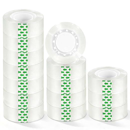 15 Rolls Transparent Tape Refills, Gift Wrap Tape 3/4 Inch x 1000 Inch by Cayxenful