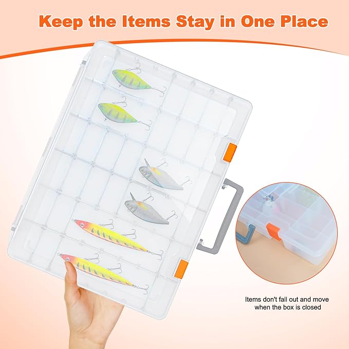 Bluedale 2 Pack 48 Grids Large Plastic Organizer Box - Image 4