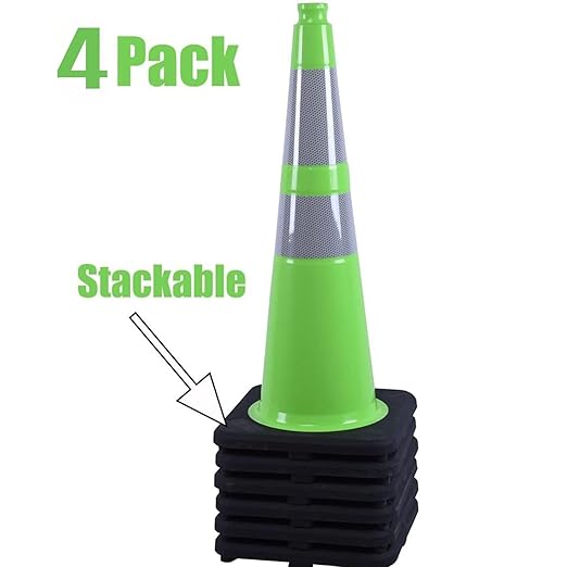 BESEA 4PCS 28" inch Traffic Cones Green Safety Cones - Image 7