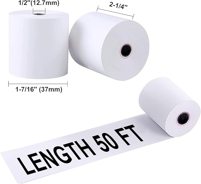 Thermal Receipt Paper Rolls, 2-1/4 x 50 inches, 400 Rolls, Compatible - Image 2