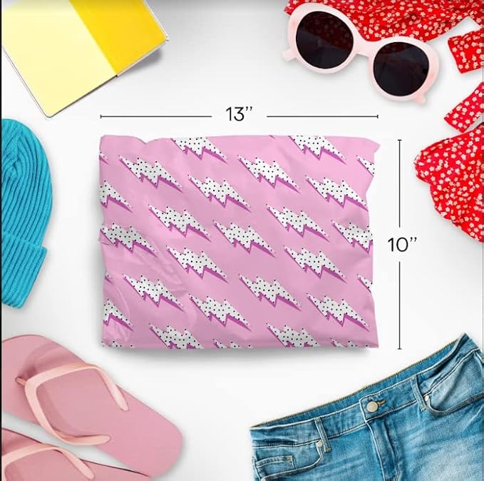 10x13 Poly Mailers – Lightning Bolt – Waterproof, Tear-Resistant Shipping Bags - Image 2