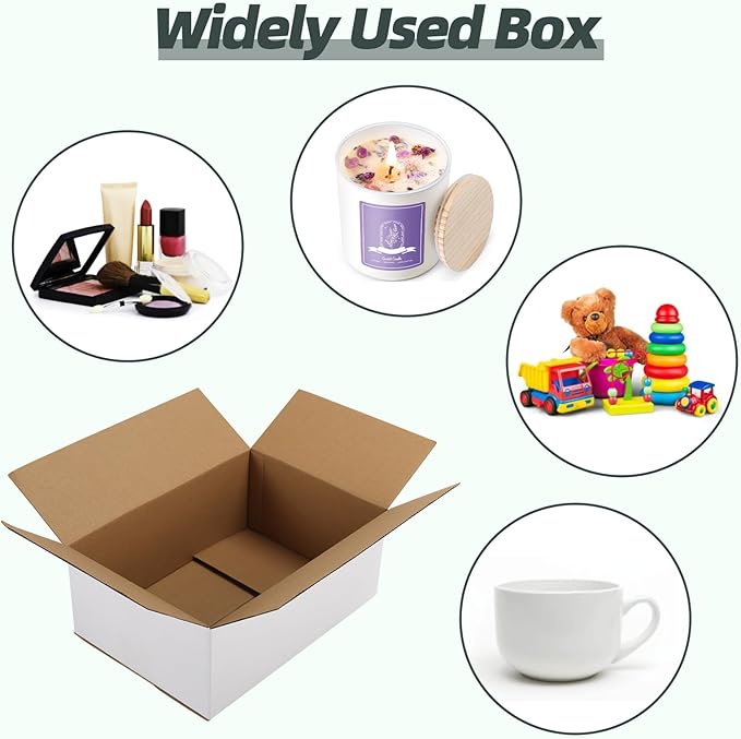 CRUGLA 10x7x4 White Shipping Boxes Set of 40 - Image 6