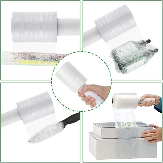 6 Pack Stretch Wrap Film with Handle, 80 Gauge Thick Industrial Strength Hand - Image 6