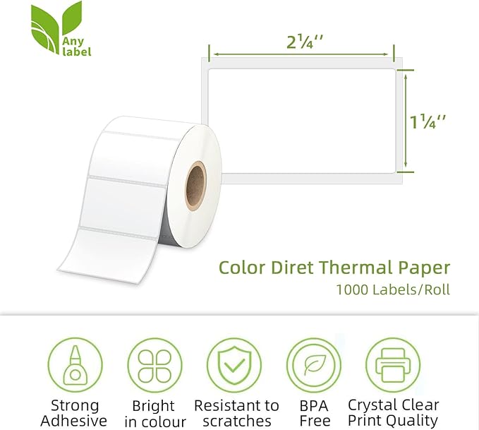 2.25" x 1.25" White Direct Thermal Labels, Replacement - Image 2