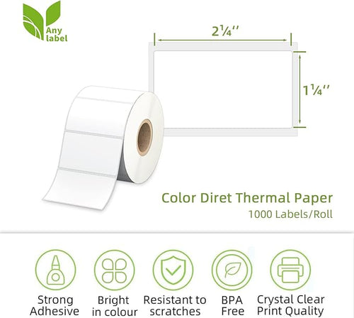 2.25" x 1.25" White Direct Thermal Labels, Replacement - Image 2