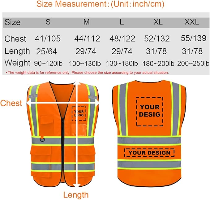 BeautyWill Custom Safety Vest Logo Class 2 High Visibility Reflevtive Vest - Image 5