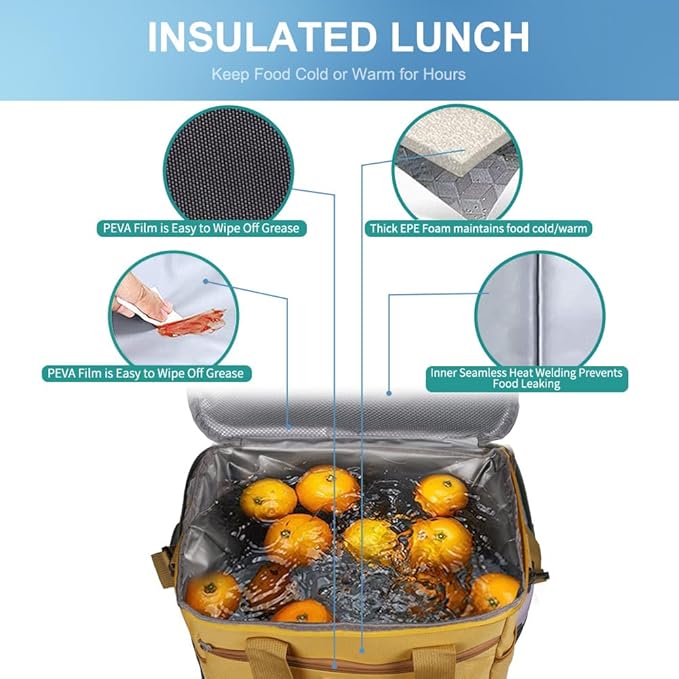 Iknoe Large Cooler Bag Collapsible 24 Can Insulated Bags Leakproof Lunch Cooler - Image 2
