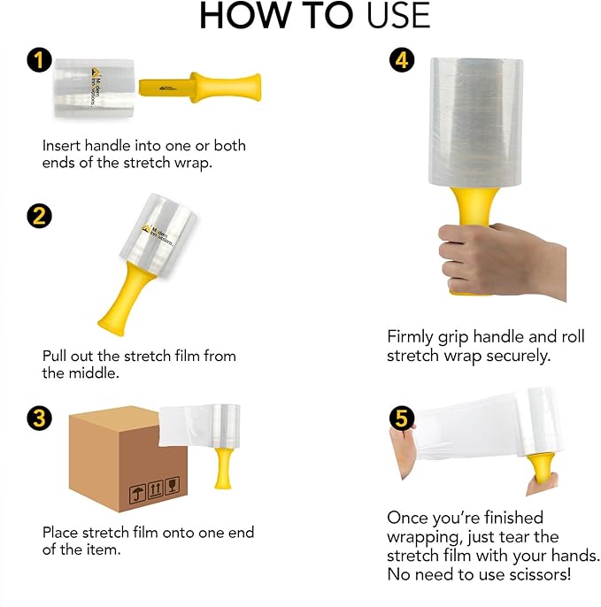Mini Stretch Wrap 5 Inch Plastic Stretch Film - Image 4