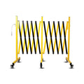 17FT Traffic Barricade with Casters, Metal Expandable Barricade, Folding by Bstyjqxh