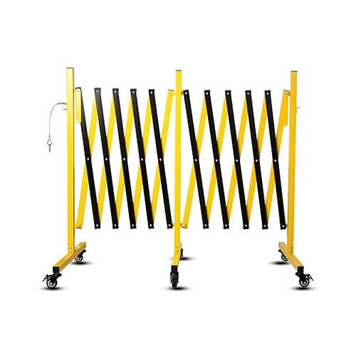 17FT Traffic Barricade with Casters, Metal Expandable Barricade, Folding by Bstyjqxh