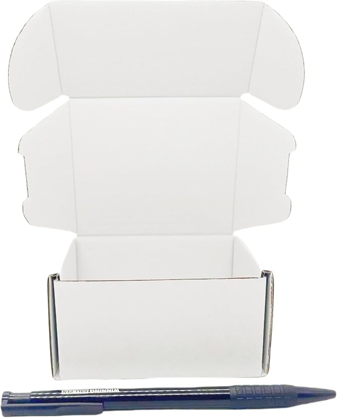 4x3x2 inch Small White Mailers Boxes Recyclable Corrugated Gift Box - Image 3