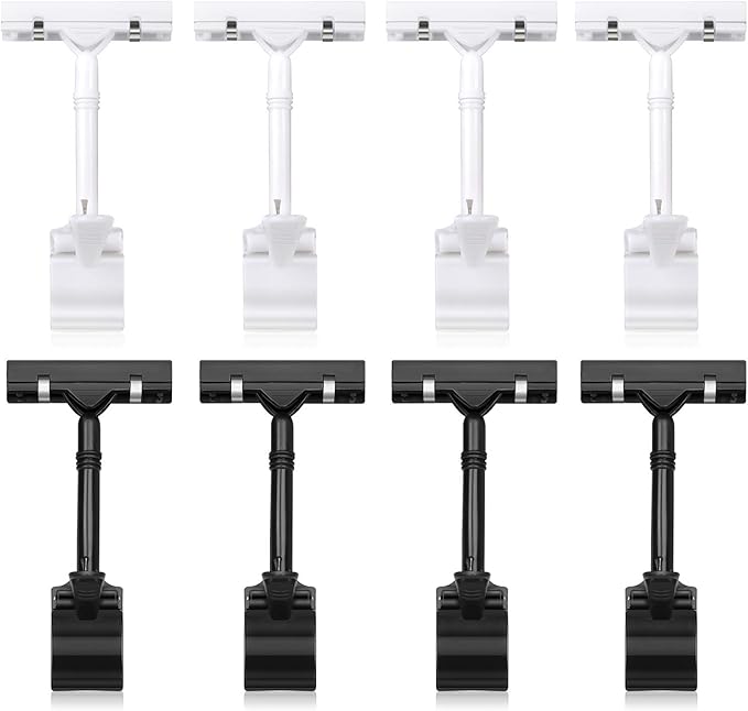 Mlici Sign Clips Merchandise Sign, Plastic Adjustable Clip Sign Holder Stand by Mlici