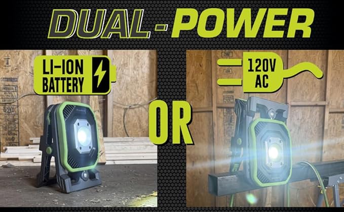 PowerSmith LED Clamp Work Light 3000 Lumen Clip On Rechargeable Light Powered - Image 2