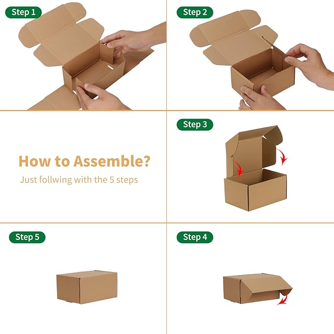 Trwcrt Shipping Boxes 6x4x3 Set of 20, Corrugated Cardboard Box - Image 4