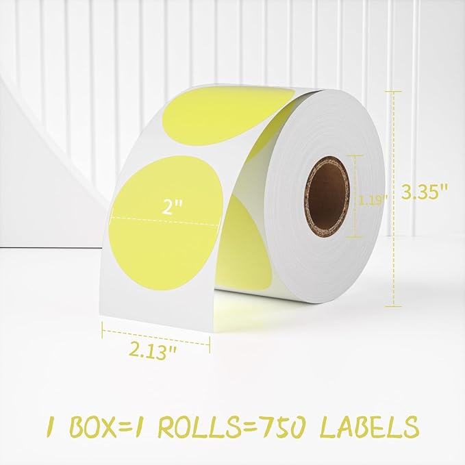 MFLABEL 750-Pack Yellow Round Labels - Image 2