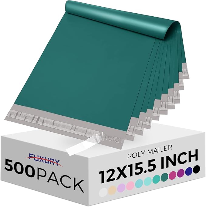 Fuxury Poly Mailers 12x15.5 Inch 500 Pcs, Bulk Shipping Bags by Fuxury