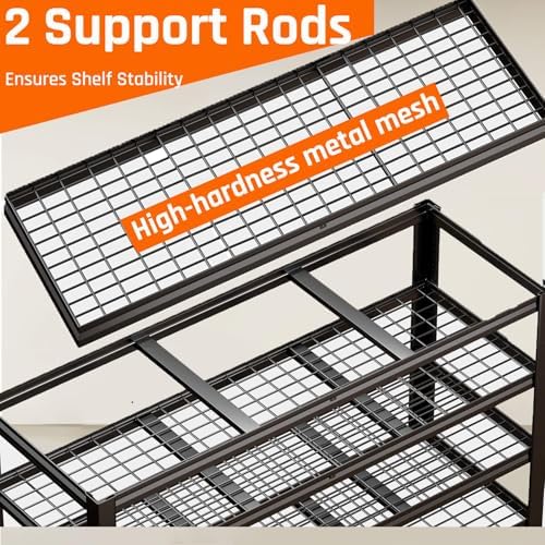 36" D Storage Shelves, 68" W Garage Shelving Heavy Duty Metal Adjustable Garage Shelves, Shelving Units Industrial Shelving for Warehouse, 68" W x 36" D x 68" H,Black - Image 5