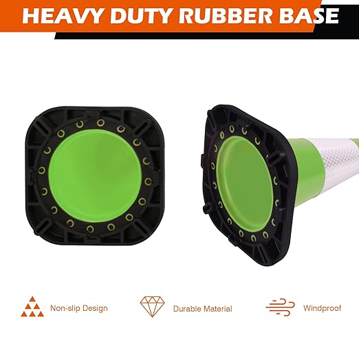 6 Pack 12 Inch Green Traffic Cones - Image 3