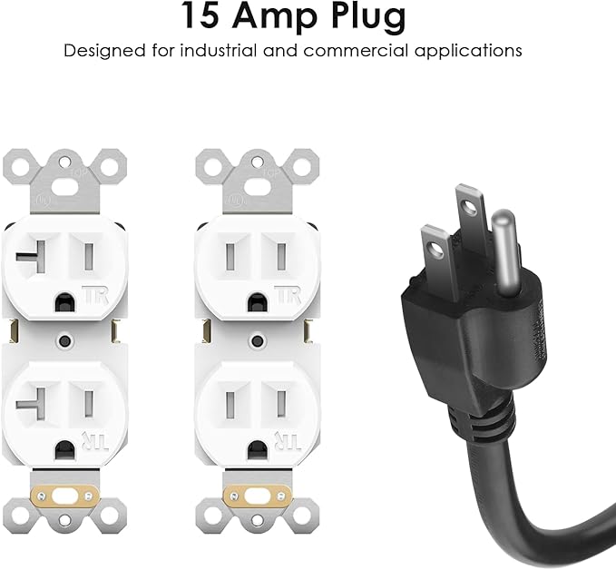 JUNNUJ Heavy Duty 20 Amp Power Strip 4800J, 16 Outlets 12 Gauge Garage - Image 5