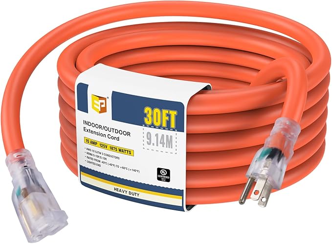 EP 30 Ft Lighted Outdoor Extension Cord by ENERGYPRO
