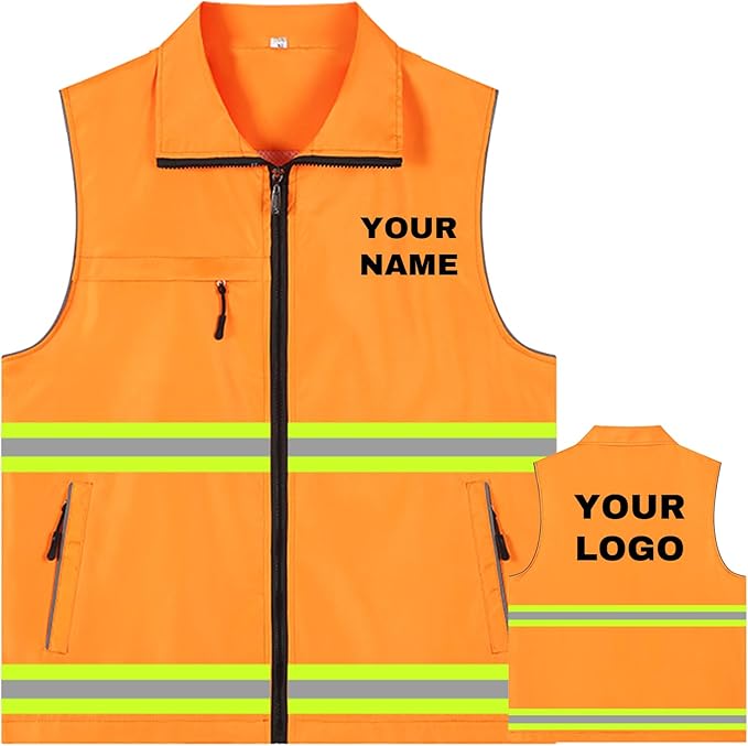 YOWESHOP Lightweight Zip-Up Safety Vest by YOWESHOP