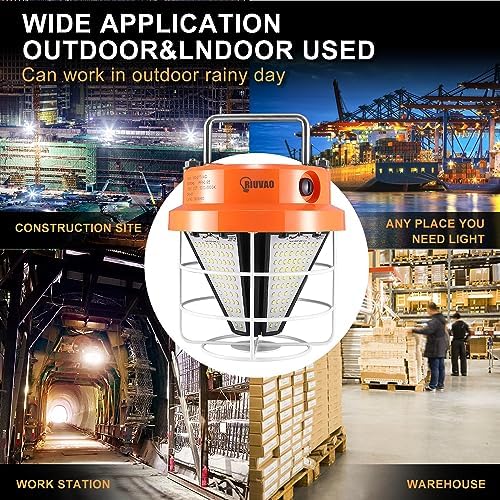 Led Temporary Work Light 100W，Super Bright 15000LM 5000k Construction Lights with Hook Portable Hanging Linkable Durable LED Work Temp Lights for Damp Location Outdoor Indoor Area Lighting - Image 6