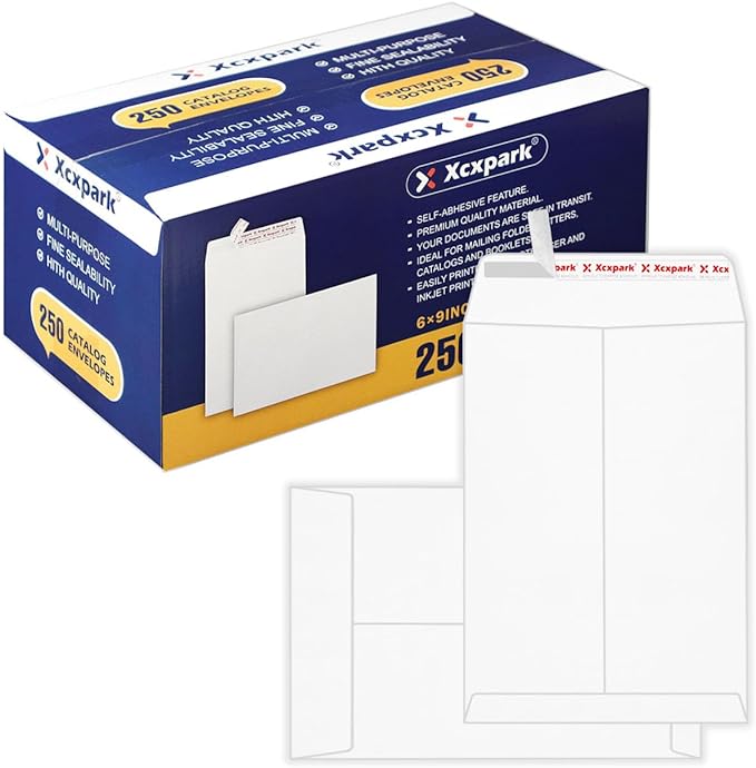 250 PCS 6x9 inches Security Catalog Envelopes Printable Self Seal Envelopes by Xxcxpark