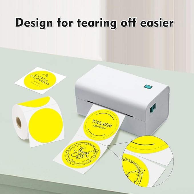 3 x 3Inch Round Color Coding Labels Circle Thermal Labels Printable Waterproof - Image 2