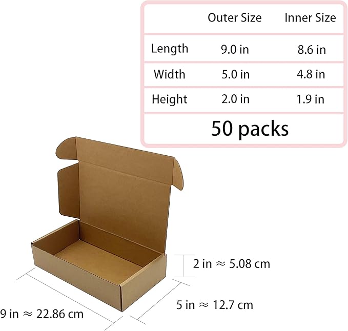 Shipping Boxes 9x5x2 inch 50 Pack - Image 4