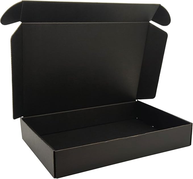 Black Shipping Boxes for Small Business Pack of 25-11x8x2 inches Cardboard - Image 3