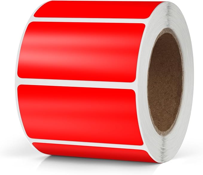 Red Rectangle Stickers 2 x 1 Inch Color Coding Labels Vinyl Roll Self-Adhesive by Meitaat
