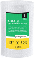 12 inch x 30 ft Bubble Cushioning Wrap, Perforated Every 12" Protective Packing by packagezoom