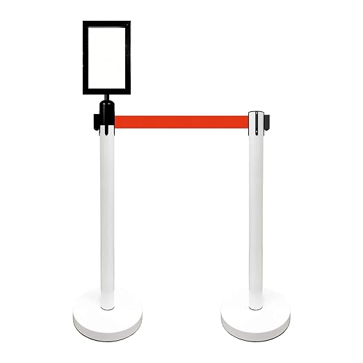 VIP Crowd Control Retractable Belt Stanchion Queue Safety Barrier Set - Image 4