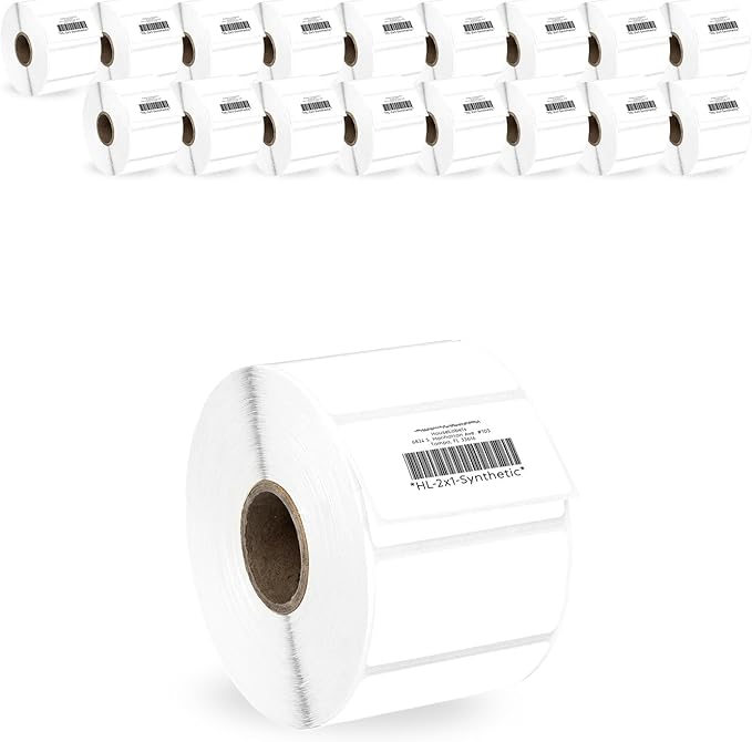 HOUSELABELS 2" x 1" Barcode Labels in Polypropylene Compatible by HouseLabels