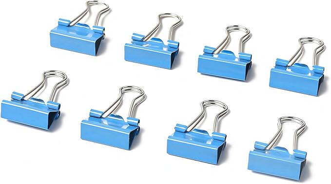 50 Pack Medium Blue Binder Clips 1 Inch, Colored Paper Clamps, Middle Size - Image 5