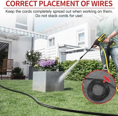 16/3 100 Ft Outdoor Extension Cord Waterproof, Weatherproof & Flame Retardant Black 3 Prong Power Cord Outside for Lawn & Garden, 16AWG 10A 1250W 125V SJTW ETL Listed - Image 5