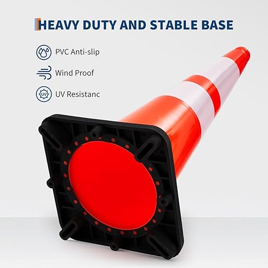 6 Pack Traffic Safety Cones 28 Inch, PVC Orange Safety Cones - Image 5